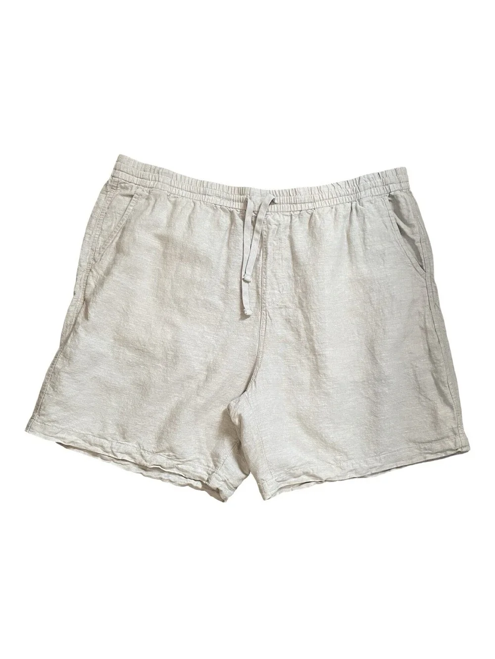 Panama Jack Mens Chino Shorts XL Linen Cotton Light Blue Drawstring Grandpacore
